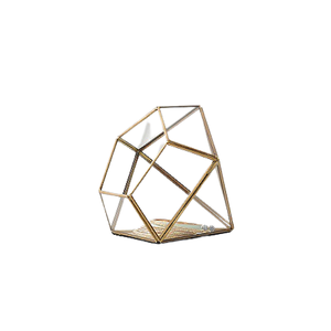 Boîte de rangement pour cosmétiques et bijoux en métal et verre en forme de cabane avec deux colonnes, couleur or rose, boîte à bijoux pour accessoires personnels - Product Image 6