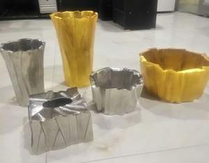 Bol de service profond rond en aluminium fantaisie de qualité supérieure bol de jambe de piédestal indien fabriqué à la main classique Unique bol de serveur de fruits profonds - Product Image 4