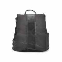 Sac à dos cylindrique en cuir PU pour homme, motif lettres, sac de voyage, sac à dos pour collège, bureau, école, doublure en polyester, fermeture éclair
