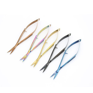 Tijeras de Precisión Micro Spring Scissor de Acero Inoxidable para Cejas y Pestañas, con Punta Extra Fina, para Diestros, Duraderas, Marca Privada - Product Image 1