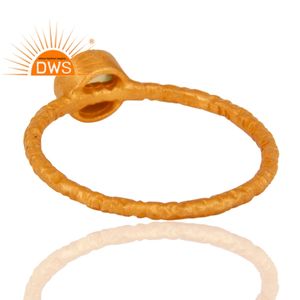 925 Sterling <b>Silver</b> 18k gold <b>plated</b> Natural Prehnite Chalcedony Gemstone Stackable Ring For Women Jewelry Manufacturer - Product Image 3