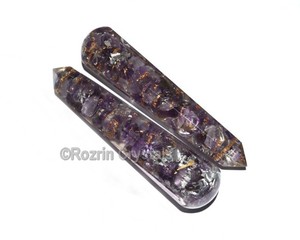 Wholesaler of Amethyst Pointed Orgone <b>Massage</b> <b>Wands</b> : Amethyst Pointed Orgone <b>Massage</b> <b>Wands</b> For Sale - Product Image 1