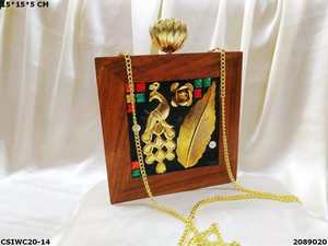 Designer Vintage Wooden <b>Clutches</b> Fashionable Acrylic Lined Party <b>Bag</b> for <b>Weddings</b> and Parties Evening <b>Bags</b> and <b>Clutch</b> Purses - Product Image 5