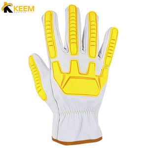 Gants en cuir de vache, unisexe, doigts complets, en peau de chèvre, robuste, pour conducteur de sécurité industriel, travail - Product Image 6