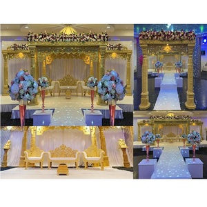 Mandap Premium de Diseño Maharaja para Bodas, Maravilloso Mandap Maharani para Bodas Indias, Mandap con Decoración Dorada para Bodas del Sur de la India, EE. UU. - Product Image 1