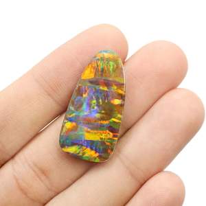 Piedra de ópalo de roca australiana Bello, piedra de ópalo doble sintética, tamaño 30x15 MM, fabricación de colgantes de piedras preciosas - Product Image 5