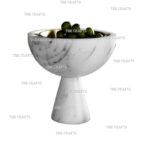 Maravilloso Diseño de Tazón para Servir de Mármol Blanco con la Mejor Calidad para Frutas y Aperitivos, para Uso en Hoteles y Restaurantes - Product Image 4
