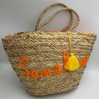 Sacs fourre-tout de plage en paille tressée pour femmes, doublure en lin, logo personnalisé, collection été 2022, vente en gros, Phoenix Fashion
