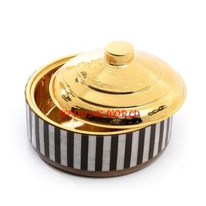 Metal Fancy And Stylish Hotpot High Quality Handmade Designer Casserole Round Shape Luxury New Metal Food Warmer - Product Image 3