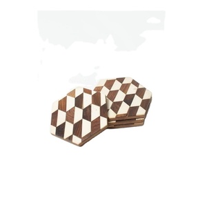 Posavasos con incrustaciones de hueso al por mayor, utensilios de cocina con forma hexagonal de los mejores colores para hoteles y restaurantes, alfombrillas y almohadillas de uso de vidrio para bebidas de hueso - Product Image 1