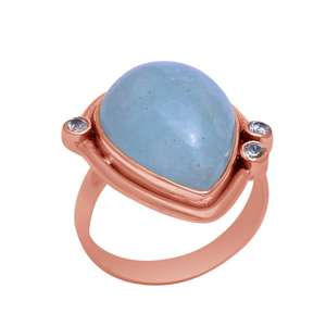 Anillo De piedras preciosas aguamarina con forma De pera genuina, Plata De Ley sólida hecha a mano, joyería De Zirconia cúbica para mujer, venta al por mayor, Casa De Plata - Product Image 3