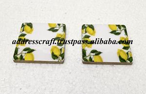 Posavasos de madera de estilo duradero con forma cuadrada de color marrón y blanco, mesa decorativa, modelo usado, utensilios de cocina para el hogar utilizados al mejor precio - Product Image 4