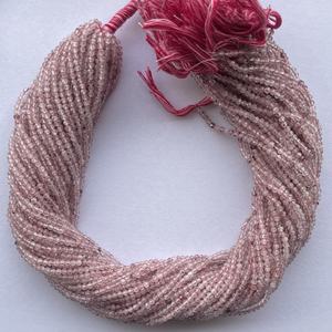 Cuentas de Cuarzo Microfresa Natural de 2mm y 3mm, Facetadas, Color Rosa, Grado AAA, Semipreciosas, Proveedor al por Mayor en Línea - Product Image 2