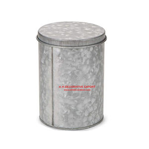 Boîte de rangement chromée en métal, boîte de rangement de cuisine pour le café et le sucre, forme ronde de cylindre, Design de luxe - Product Image 1