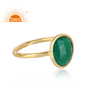 Talpe Onyx Vert Bague en Pierre Précieuse Plaqué Or Jaune 14k Argent 925 Bague Empilable Bijouterie Collection Classique - Product Image 3