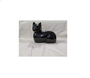 Urne funéraire pour animaux de compagnie en métal de style américain, couleur gris chat, fournitures funéraires - Product Image 1