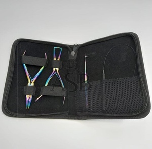 Kit de Pinzas Profesionales para Extensiones de Cabello de Acero Inoxidable Sostenible de Primera Calidad, Herramientas para Extensiones de Cabello con Logotipo Personalizado Arcoíris - Product Image 5