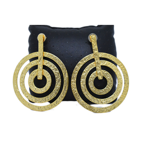 ต่างหูแบบห่วงทองเหลืองสำหรับผู้หญิงและผู้หญิง,ชุดปาร์ตี้แบบดั้งเดิมเคลือบสีทองสวยงามล่าสุด - Product Image 1