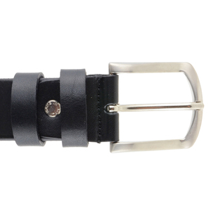 100% nuova cintura nera fatta a mano in vera pelle di vacchetta per gli uomini 6 taglie in una scatola direttamente dall'Italia - Product Image 4
