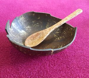 Placa de plato de cáscara de coco al por mayor de fabricación, artesanía ecológica, plato de artesanía de madera - Product Image 1