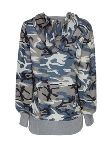 Alta calidad mujer Casual invierno doble capa polar de gran tamaño Sudadera con capucha suéter camuflaje tejido cuello redondo bordado frontal - Product Image 2