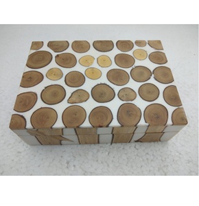 Caja de joyería de resina blanca de madera auténtica, paquete de joyería Led de lujo, cajas de anillo personalizadas, estilo FORTE - Product Image 3