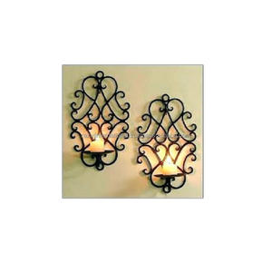 Aplique de pared de metal enrollado estilo Ins hecho a mano soporte de candelita decorativo con diseño floral para decoraciones de Pascua - Product Image 2