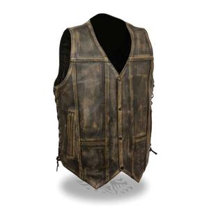 เสื้อกั๊กหนังสไตล์ไบค์เกอร์ แบบ SWAT สำหรับขี่มอเตอร์ไซค์ ช็อปเปอร์ ทัวร์ริ่ง วินเทจ สปอร์ตแวร์ ทนไฟ ระบายอากาศได้ดี - Product Image 2