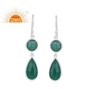 Pendientes colgantes de GEMA de ónix verde para mujer, joyería fina de plata 925, gran oferta - Product Image 1