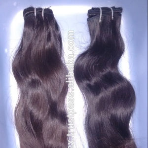 Cabello natural liso y crudo. 100% desprendimiento sin procesar y tejido de cabello humano remy sin enredos. Sin compromiso de calidad. Cabellos de moda - Product Image 1