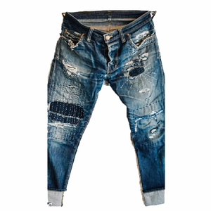 Jean Baggy en Denim pour femmes, Streetwear, personnalisé, Service OEM, pantalon en jean Super déchiré du Bangladesh, avec meilleur prix - Product Image 1