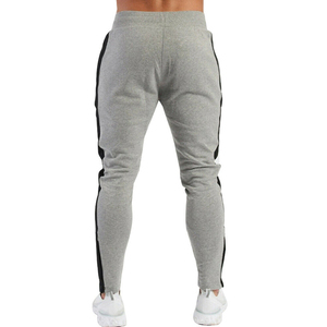 Pantalon de jogging gris de luxe pour hommes avec taille élastique et poches latérales logo personnalisé taille de haute qualité vente en gros - Product Image 2