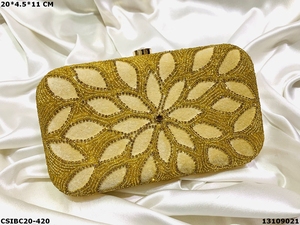 Ethnic Designer Box <b>Clutches</b> | Handmade Exclusive Designer Bridal Wedding Ladies Box <b>Clutch</b> <b>Bag</b> - Product Image 3