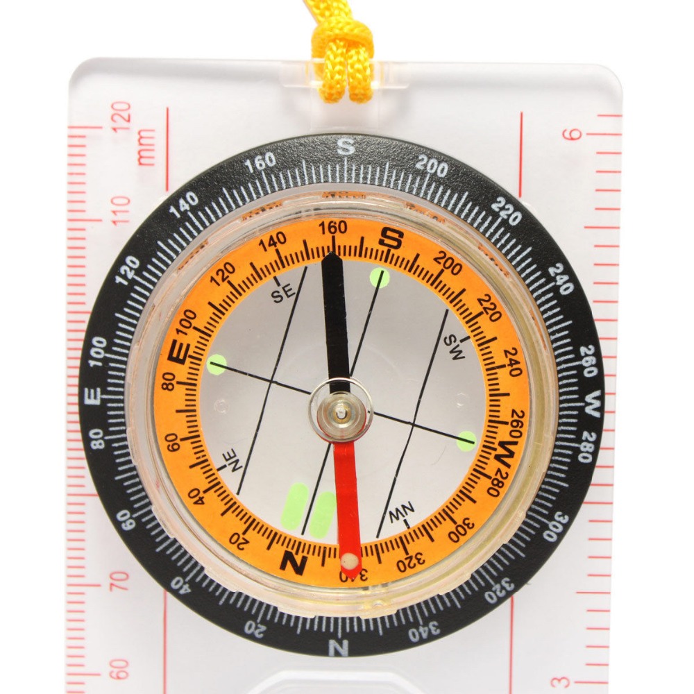 Boussole SkinStar Avec Loupe - Jaune, Pour Randonnée Et Orientation, Neuve Sous Blister