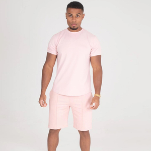 Ropa de gimnasia personalizada OEM para hombre, conjuntos gemelos, camisetas y pantalones cortos de entrenamiento ajustados, 100% algodón, secado rápido, venta al por mayor - Product Image 6