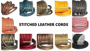 Cordones de napa de calidad superior cosidos de cuero liso para bolsos, prendas de vestir, zapatos, característica impermeable - Product Image 3