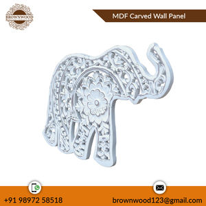 Panel de decoración de pared de madera con forma de elefante hecho a mano blanco quemado diseño antiguo perfecto para habitación de niños escuelas de juegos precio asequible - Product Image 2