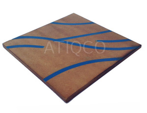 Sous-verre à thé en bois sous-verre en agate carrée pour maisons et hôtels | sous-verre de tasse à thé en bois et résine - Product Image 3