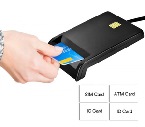 Lecteur de cartes SM externe USB 2.0 haute vitesse, fourni directement par l'usine, pour <span class=keywords><strong>ATM</strong></span>, CAC, <span class=keywords><strong>SIM</strong></span>, DNI, IC, ID, noir ABS, garantie 1 an - Product Image 3