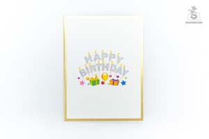 Carte Pop 3D de collection de luxe artisanat feuille d'or vietnamienne «joyeux anniversaire» conception boîte à paillettes argentée style carte en papier - Product Image 6