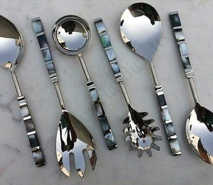 2022 Hot Bán Nhà Máy Giá Nhà hàng Flatware Set Thìa ngã ba dao thép không gỉ vàng dao kéo 1 người mua - Product Image 2