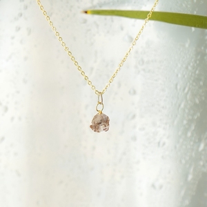 Collier de pierres précieuses de naissance en diamant Herkimer brut Chaînes enroulées en fil d'or et d'argent sterling 925 Style tendance pour les mariages - Product Image 2