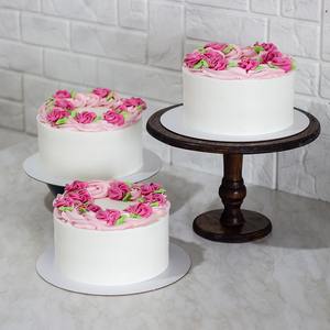 Support à gâteau en bois avec base en acier inoxydable pour servir des cupcakes, des gâteaux, décorer les aliments dans la cuisine à domicile, outil à gâteau - Product Image 3