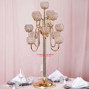 เชิงเทียนสีโรสโกลด์แบบทันสมัยพร้อมชามดอกไม้สำหรับจัดงานแต่งงานเชิงเทียนทรงสูงทำมือดีไซน์ใหม่ - Product Image 6