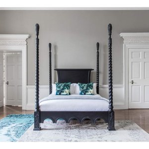 Marco de cama con póster de madera maciza, camas de Color Natural para muebles de dormitorio y Hotel, venta completa - Product Image 3