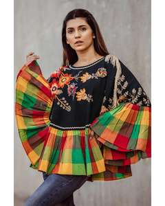 เสื้อปอนโชปักลายเกาะอกแบบไม่มีสายหนัง,เสื้อลำลองสุดหรูสีสวยสะดุดตาสะดุดตาสำหรับรีสอร์ท - Product Image 2