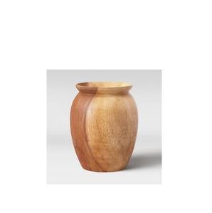 Maceta de madera para plantas, Mesa para el hogar, soporte para macetas, decoración de suelo de paja, Forma cuadrada y color madera natural - Product Image 3