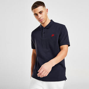 Camiseta polo con estampado de logotipo personalizado, camiseta con logotipo de bordado a la moda, Camiseta de algodón para hombre, camiseta Polo de algodón azul marino ajustada lisa con logotipo personalizado para hombre - Product Image 1