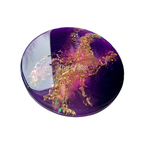 Sous-verre et tasse au design tendance, couleur violet doré, avec sous-verre en résine de qualité supérieure au meilleur prix - Product Image 1