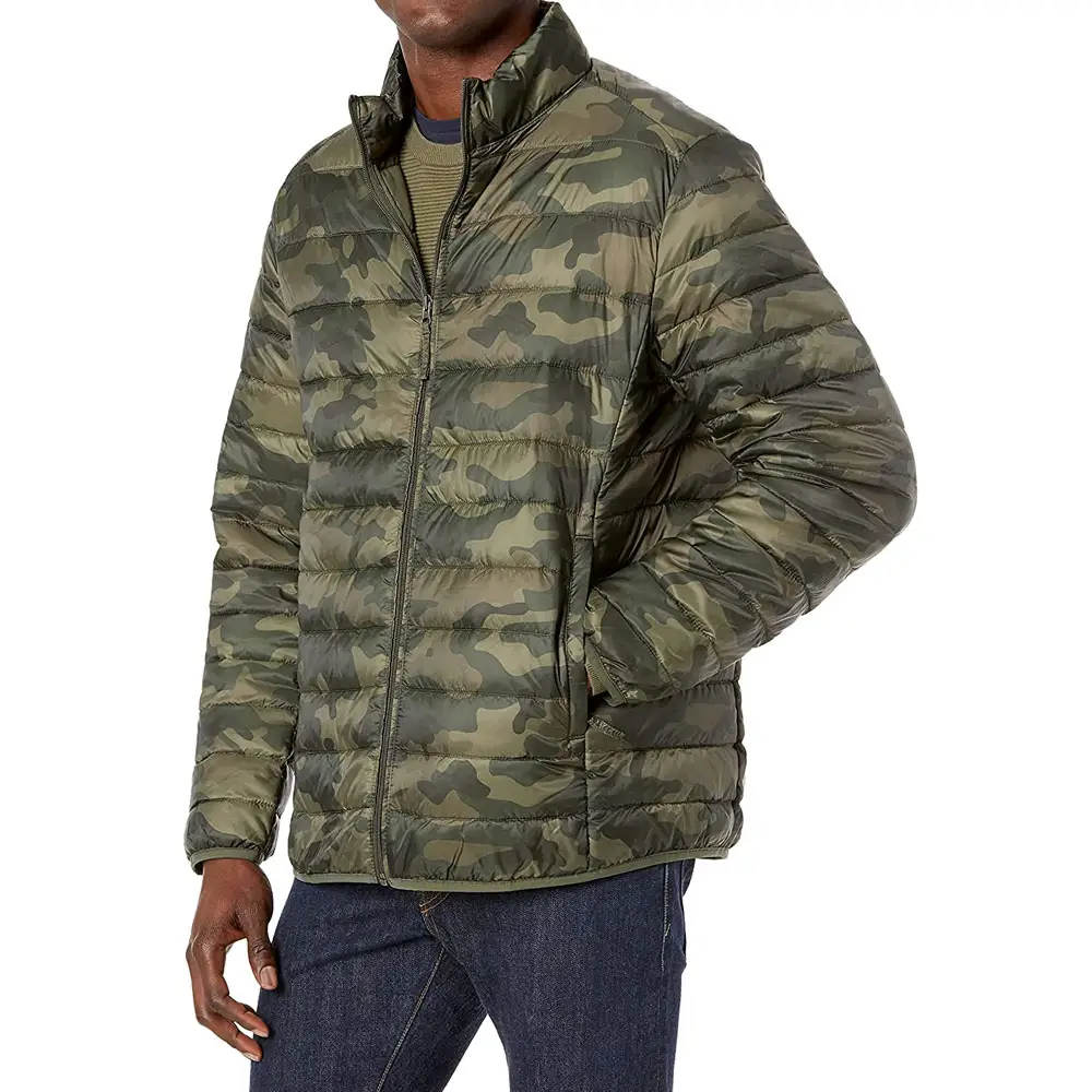 Allover-Chaqueta holgada con estampado de camuflaje para hombre, chaqueta con capucha cálida para invierno